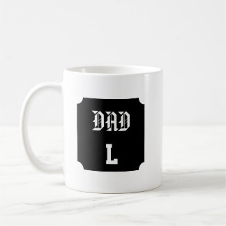 Mug Personnalisé Papa– Initiale Vintage コーヒーマグカップ