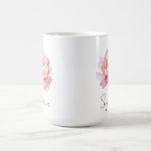Mug personnalisé Pivoine Aquarelle Rose  コーヒーマグカップ (中央)