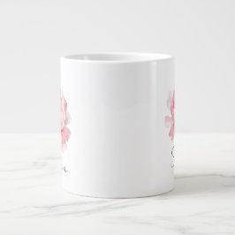 Mug personnalisé Pivoine Aquarelle Rose  ジャンボコーヒーマグカップ