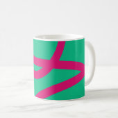 Mug – Pink Lines on Green コーヒーマグカップ (正面右)