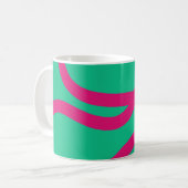 Mug – Pink Lines on Green コーヒーマグカップ (正面左)
