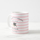 Mug Pink & White Stripe Graduate 2026  コーヒーマグカップ (正面左)