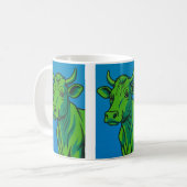 Mug pop art vache verte コーヒーマグカップ (正面左)