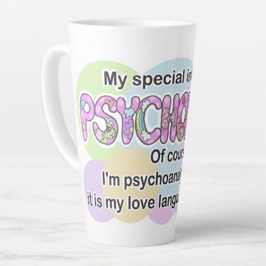 Mug, Psychology Love Language (ADHD, Autistic) カフェラテマグ (左アングル)