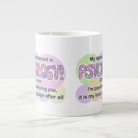 Mug, Psychology Love Language (ADHD, Autistic) ジャンボコーヒーマグカップ (正面)