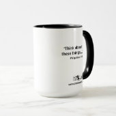 Mug quoting Philippians 4:8 "Think about these" マグカップ (正面右)