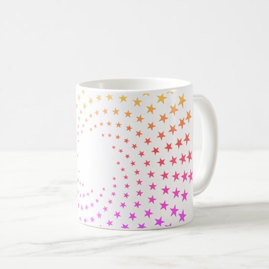 Mug - Rainbow Colored Star Swirls コーヒーマグカップ (正面右)