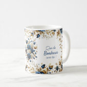 Mug Remerciement fleurs bleues コーヒーマグカップ (正面右)