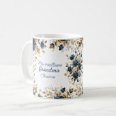 Mug Remerciement fleurs bleues コーヒーマグカップ (正面左)