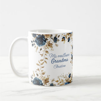 Mug Remerciement fleurs bleues コーヒーマグカップ