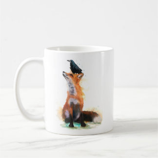Mug renard et corbeau コーヒーマグカップ