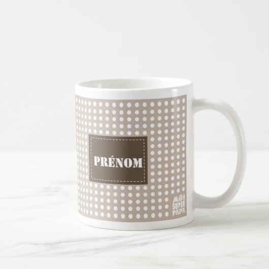 Mug sable à personnaliser - Moi Super Papa コーヒーマグカップ (右)