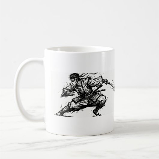 Mug Samurai Japonais Encre de Chine  コーヒーマグカップ (左)