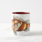 Mug Scorpionfish Art, realistic illustration マグカップ (中央)