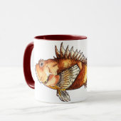 Mug Scorpionfish Art, realistic illustration マグカップ (正面左)