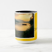 Mug Serene Lake Sunset Chill Out Modern Brushstrok マグカップ (中央)