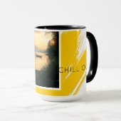 Mug Serene Lake Sunset Chill Out Modern Brushstrok マグカップ (正面右)