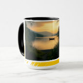 Mug Serene Lake Sunset Chill Out Modern Brushstrok マグカップ (正面左)