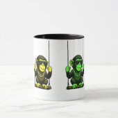 Mug série de singes cartoon sur balançoires. マグカップ (中央)