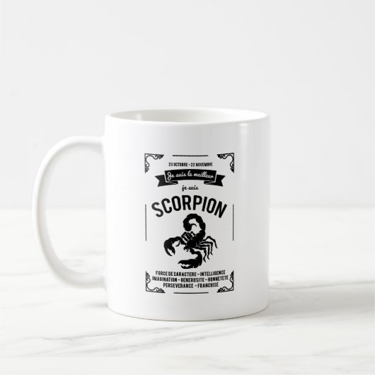 Mug signe astrologique des passionnés : Scorpion コーヒーマグカップ (左)