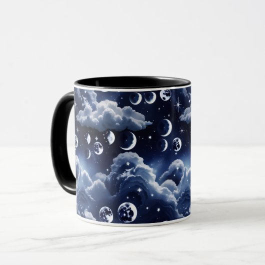 Mug - Silver Celestial Moon マグカップ (正面左)