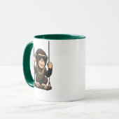 Mug singe à lunettes courageux. マグカップ (正面左)