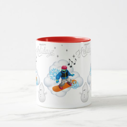 Mug Snowboarding Christmas  マグカップ (中央)