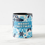 Mug Snowflake Pattern with Merry Christm ツートーンマグカップ (中央)