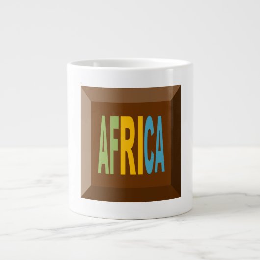 Mug Specialty Jumbo blanche CHOCOLAT AFRICA ジャンボコーヒーマグカップ (正面)