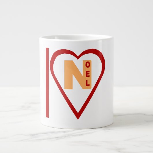 Mug Specialty  Jumbo blanche  ILOVE NOEL ジャンボコーヒーマグカップ (正面)