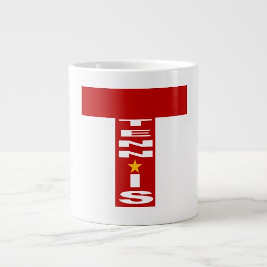 Mug Specialty Jumbo blanche TENNIS ジャンボコーヒーマグカップ (正面)