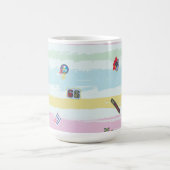 Mug – Sports & Stripes Pastel Racing Design コーヒーマグカップ (中央)