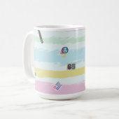 Mug – Sports & Stripes Pastel Racing Design コーヒーマグカップ (正面左)