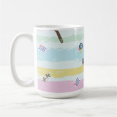 Mug – Sports & Stripes Pastel Racing Design コーヒーマグカップ (左)