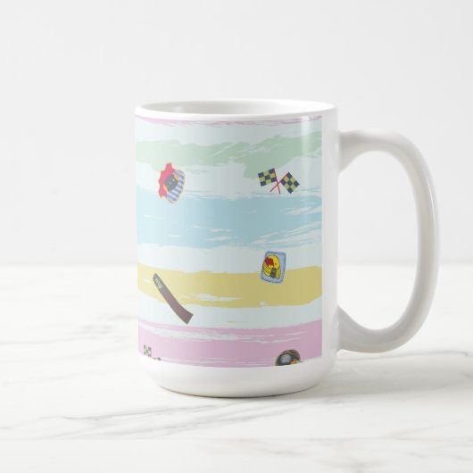 Mug – Sports & Stripes Pastel Racing Design コーヒーマグカップ (右)