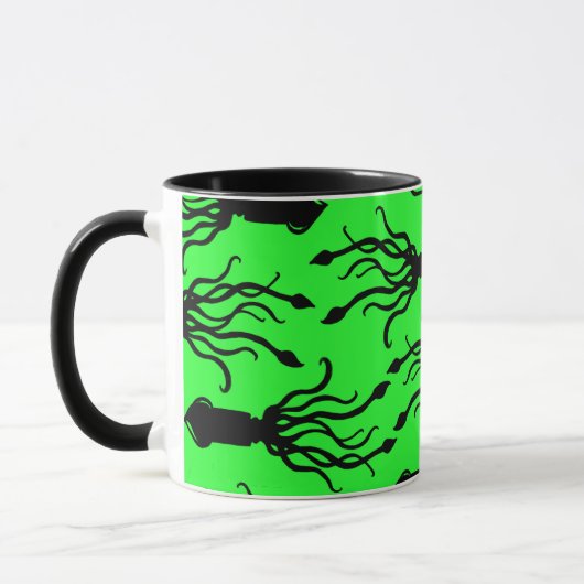 Mug Squid Art green マグカップ (左)