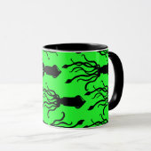 Mug Squid Art green マグカップ (正面右)