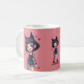 MUG TATOO GIRL COEURS コーヒーマグカップ (正面左)