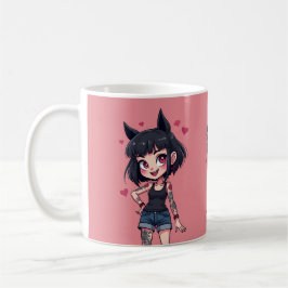 MUG TATOO GIRL COEURS コーヒーマグカップ