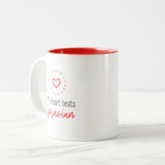 Mug: This heart beats peruvian ツートーンマグカップ (正面左)