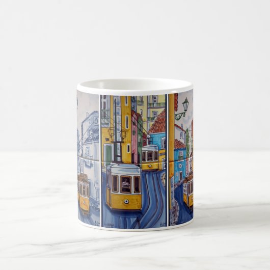 mug tramway rues de Lisbonne azulejos コーヒーマグカップ (中央)