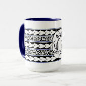 Mug Tribal Ethnic Bleu marine マグカップ (正面左)