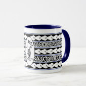 Mug Tribal Ethnic Bleu marine マグカップ (正面右)