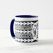 Mug Tribal Ethnic Bleu marine マグカップ (正面左)
