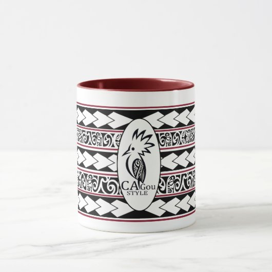 Mug Tribal Ethnic Bordeaux マグカップ (中央)