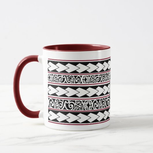 Mug Tribal Ethnic Bordeaux マグカップ (左)