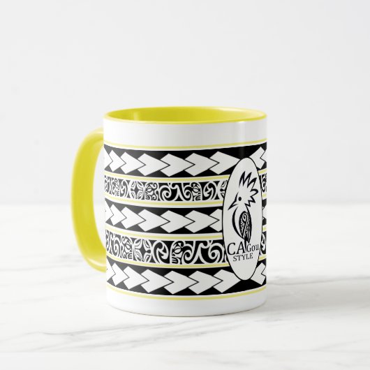 Mug Tribal Ethnic Jaune マグカップ (正面左)