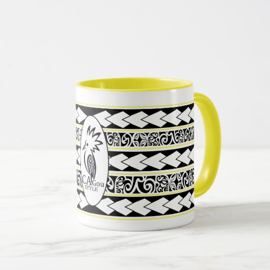 Mug Tribal Ethnic Jaune マグカップ (正面右)
