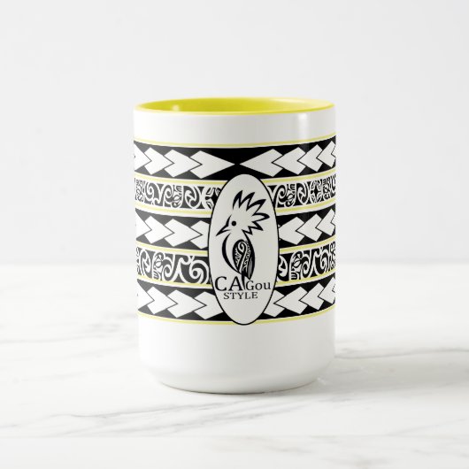 Mug Tribal Ethnic Jaune マグカップ (中央)