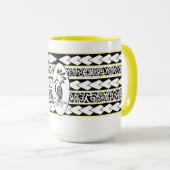 Mug Tribal Ethnic Jaune マグカップ (正面右)